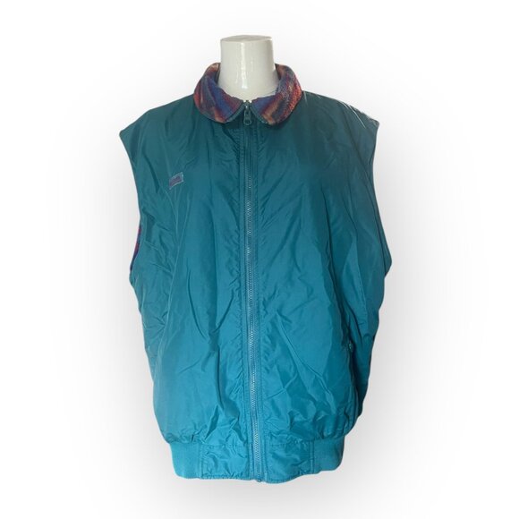 VTG Columbia 90s Reversible Fleece Multicolor Vest Large - Picture 2 of 12